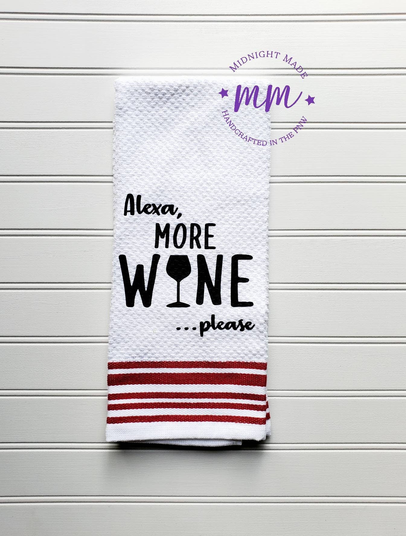 I love coffee more than people kitchen towel, funny towel, novelty towel Alexa wine Midnight Made