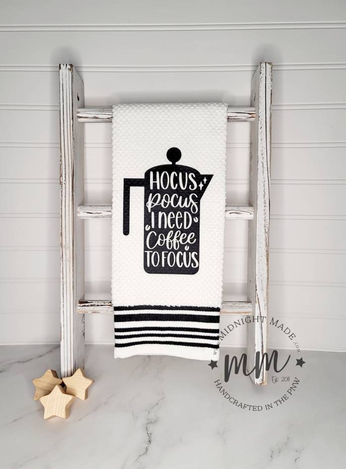 Hello Pumpkin fall kitchen towel, funny towel,  Midnight Made